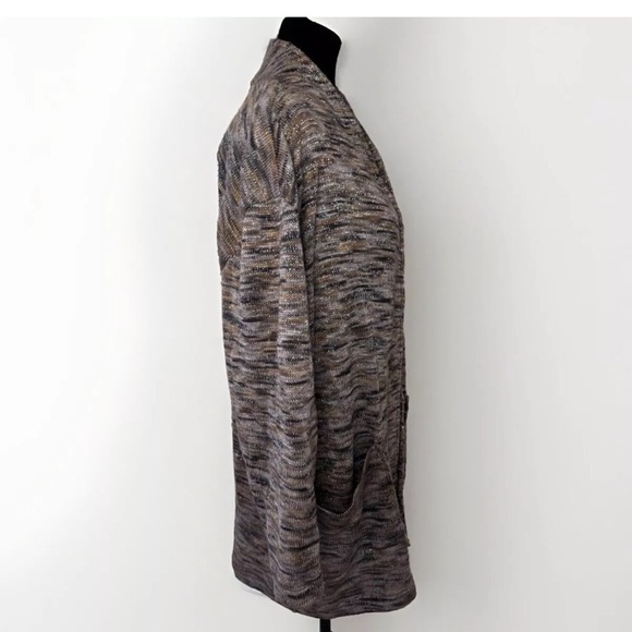 Vintage Peter Lai Cardigan Sweater M Art To Wear Designer Silver Brown Knit Boho - Picture 5 of 11